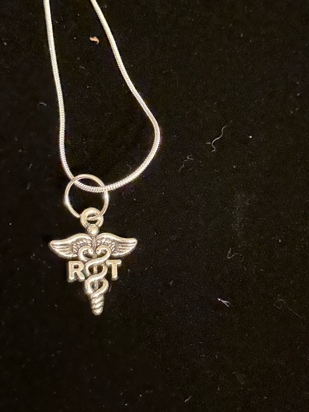 Silver R&T Caduceus Pendant Necklace - Women